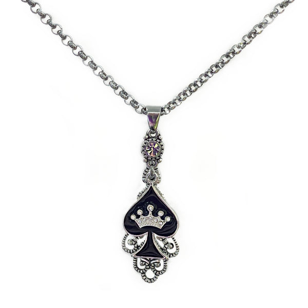 Chain Necklace Queen Of Spades QOS Dome Charm Style 1 – Sexy Jewels:  Hotwife, Queen Of Spades, Slut, Sissy & Cuckold Anklets and Tattoos